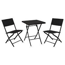 ProGarden Ensemble de bistro de jardin 3 pcs motif de l'osier