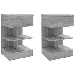 Maison Chic Lot de 2 Tables de chevet - Tables de Nuit Sonoma gris 40x35x65cm Bois d'ingénierie