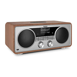 TechniSat DIGITRADIO 602 - Radio stéréo Internet (Dab+, FM, subwoofer, CD, USB, Streaming Audio Bluetooth et Spotify, AUX, WLAN, réveil, Chargement sans Fil, Commande par app) Noyer