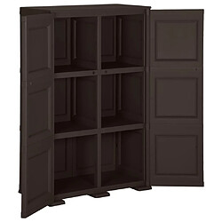 Avis vidaXL Armoire en plastique 79x43x125 cm Design de bois Marron