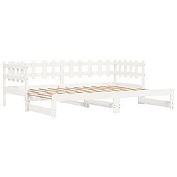 Vidaxl Lit coulissant Blanc 2x(90x200) cm Bois de pin massif