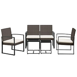 Avis Ensemble à manger de jardin 5 pcs,Table et chaise à dîner marron rotin PP -MN25053