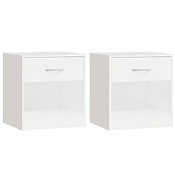 Maison Chic Lot de 2 Tables de chevet,Table de nuit,Table d'appoint pour salon avec tiroir Blanc -MN66607