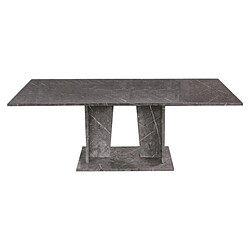 Dansmamaison Table de repas 180/225 cm marbre gris brillant - CARRARE