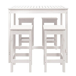 Avis vidaXL Ensemble de bar de jardin 5 pcs blanc bois massif de pin