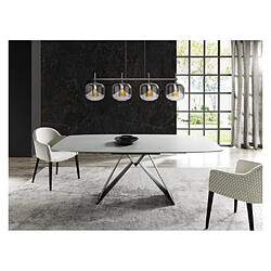 Avis Inside 75 Table repas INFINITY 4 couverts 140 x 94 x 76 cm pied métal noir plateau céramique hidra