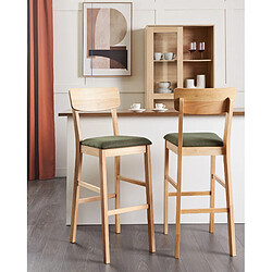 Beliani Tabouret de bar Set de 2 Bois clair AMBLER