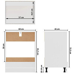 vidaXL Armoire à four Blanc 60x46x81,5 cm Bois d’ingénierie pas cher