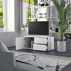 Avis Maison Chic Meuble TV scandinave - Banc TV pour salon Blanc 80x34x36 cm Bois d'ingénierie -MN74672