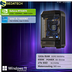 Sedatech PC Gamer Tower • Intel i5-14600KF • RTX4070 • 32Go DDR5 • 2To SSD M.2 • Windows 11