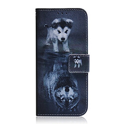 Etui en PU impression de motifs chien et reflet dans l'eau pour votre Huawei P40 lite/Nova 7i/Nova 6 SE