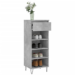 Avis vidaXL Armoire à chaussures Gris béton 40x36x105 cm Bois d'ingénierie