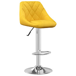 vidaXL Tabouret de bar Jaune moutarde Velours