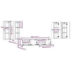 vidaXL Ensemble de meubles TV 6 pcs Chêne sonoma Bois d'ingénierie pas cher