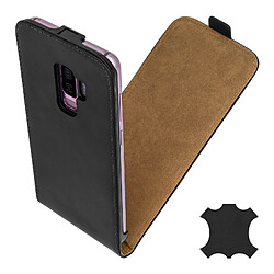 Avizar Etui Samsung Galaxy S9 Plus à Clapet Cuir Languette magnétique - Noir