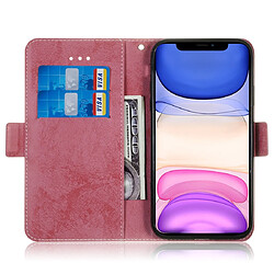 Acheter Wewoo Coque Pour iPhone 11 Retro Etui à rabat en cuir avec fente carte et support Rose