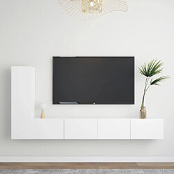 vidaXL Ensemble de meubles TV 3 pcs Blanc Bois d'ingénierie