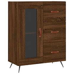 Maison Chic Buffet,Meuble de Rangement,commode pour salon,Cuisine chêne marron 69,5x34x90 cm bois d'ingénierie -MN32292