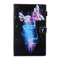 Etui en PU impression de modèle avec porte-carte papillon pour votre Samsung Galaxy Tab A 10.1 (2019) T510 T515