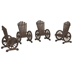 Maison Chic Lot de 4 Chaises de jardin Adirondack bois de sapin massif -GKD77169