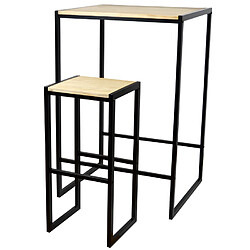 Avis Ds Meubles Lot de 2 Tabourets 36x32x75cm – Noir.