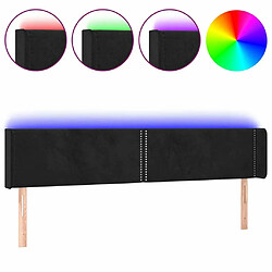 Maison Chic Tête de lit moderne à LED lumineuse pour chambre - Décoration de lit Noir 163x16x78/88 cm Velours -MN91663