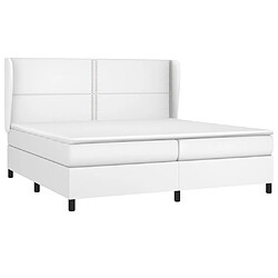 Avis Maison Chic Lit Adulte - Lit simple Lit à sommier tapissier avec matelas moelleux - Meuble de Chambre Blanc 200x200cm Similicuir -MN20382