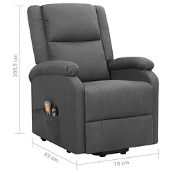 vidaXL Fauteuil de massage inclinable Gris foncé Tissu pas cher