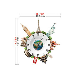 Avis horloge murale moderne 3d décoration décoration pvc sticker art watch kids room - building