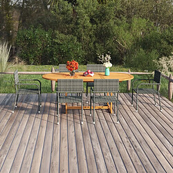 Salle à dîner de jardin 7 pcs,Table et chaise à manger Résine tressée Anthracite -MN87251