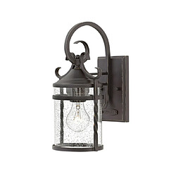 Elstead Lighting Applique murale extérieur Hinkley Aluminium,verre grainé transparent Vieux Noir