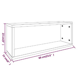 vidaXL Étagères murales cube 6 pcs Chêne fumé 60x15x23 cm Bois pas cher