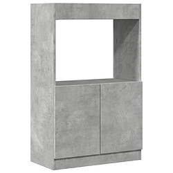 vidaXL Buffet haut gris béton 63x33x100 cm bois d'ingénierie