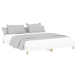 Avis Maison Chic Lit adulte - Lit simple Cadre de lit,Structure du lit Contemporain blanc 140x200 cm bois d'ingénierie -MN32652