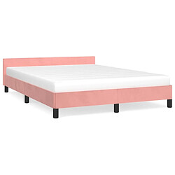 Maison Chic Lit adulte - Cadre Structure de lit avec tête de lit Contemporain Rose 140x190 cm Velours -MN46235