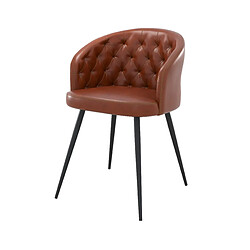 Rendez Vous Deco Chaise Anatole en cuir marron 