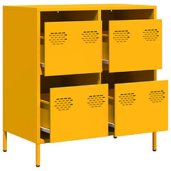 Avis vidaXL Buffet jaune moutarde 68x39x73,5 cm acier laminé à froid