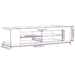 vidaXL Meuble TV avec lumières LED sonoma gris 135x39x30 cm pas cher