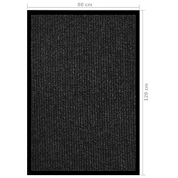 vidaXL Paillasson rayé Anthracite 80x120 cm pas cher