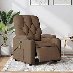 vidaXL Fauteuil inclinable de massage électrique marron tissu