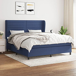 Maison Chic Lit adulte- Lit + matelas,Sommier à lattes de lit avec matelas Bleu 180x200 cm Tissu -GKD97112