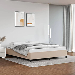 Maison Chic Lit adulte - Lit simple Cadre de lit,Structure du lit Contemporain Cappuccino 160x200 cm Similicuir -MN20559