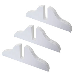 Mendler Pied pour paravent, support, porte-paravent / cloison de séparation, blanc ~ lot de 3