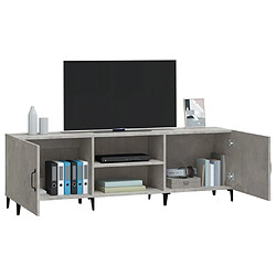 Acheter vidaXL Meuble TV gris béton 150x30x50 cm bois d'ingénierie