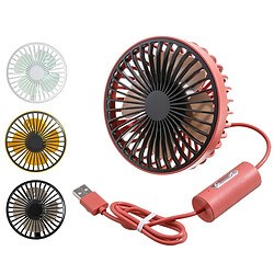 Acheter (Noir) Ventilateur de Voiture Électrique USB à 3 Vitesses Ventilateur De Refroidissement Rotatif Portable 360 à Faible Bruit Pour Le Bureau à Domicile