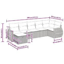 Acheter vidaXL Salon de jardin avec coussins 7 pcs marron résine tressée