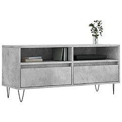 Avis Maison Chic Meuble TV scandinave - Banc TV pour salon gris béton 100x34,5x44,5 cm bois d'ingénierie -MN30755