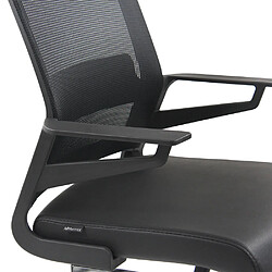 Chaise de conférence / chaise cantilever / chaise INVENTOR V PRO simili cuir noir hjh OFFICE