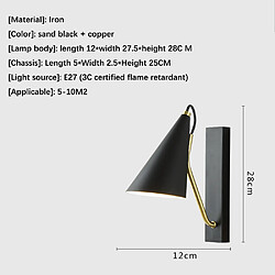 Acheter Universal Applique créative personnalisée de 12 cm, salle à manger, salle d'étude, lit de salon, figure en cuivre noir de sable