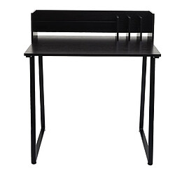 Mendler Bureau HWC-K69, table pour ordinateur portable bureau, 82x51cm structure 3D, métal MDF ~ noir